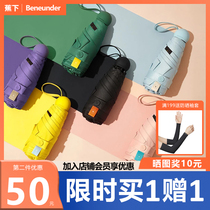 Banana under-capsule umbrella Mini sunscreen woman small and light portable shading anti-ultraviolet pocket sun umbrella five fold