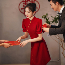 Qipao Toast Toast Dress 2022 New Bridal Senior Sensation Wedding Engagement Dress Woman Summer Red Little Guy
