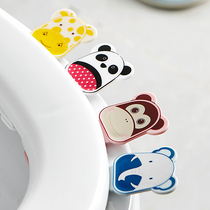 Cute cartoon toilet lid holder Paste anti-dirty household toilet lid handle handle clamshell cover opener