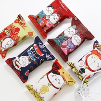 Cai Cai cat Japanese tissue box handmade fabric cotton linen small toilet home and wind creative tissue bag set bag