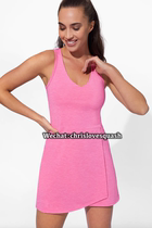 Daweis own brand Eleven 2022 autumn and winter new womens tennis dress cotton candy powder