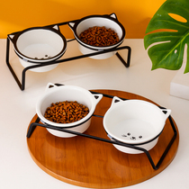 Dog bowl cat bowl ceramic dog food basin protection cervical spine cat rice bowl drinking water bowl anti-knock cat food bowl pet supplies