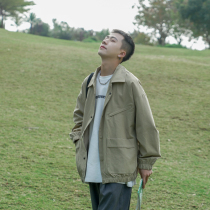 Spring 2022 new big pocket workwear style lapel jacket mens fashion brand clothes Japanese casual handsome coat