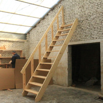 Stairs home widened and thickened loft wooden ladder straight ladder attic pure solid wood one-character staircase indoor and outdoor wooden ladder custom-made