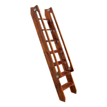 Custom wood ladders duplex penthouse stairway interior straight ladder with armrests solid wood single ladder wood retro-lined