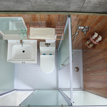 Integral shower room bathroom Integrated Household dry and wet separation glass partition sliding door bath room artifact