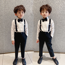 Host Boy Gown Suit Back Belt Pants Suit Winter Birthday Wedding Companion Boy 2022 Autumn Models Walk Show Little