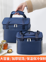 Fashion thermal insulation bag aluminum foil thickened insulation office workers lunch bento bag large capacity portable rice lunch box bag summer