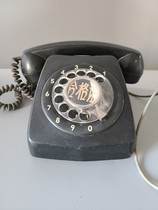 ANTIQUE COLLECTION 80s BLACK GUM WOOD DIAL OLD TELEPHONE 