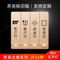 Custom Creative Switch Logo Sticker Home Switch Sticker Wall Sticker Protective Sheath Personality Indication Label Tip Trim