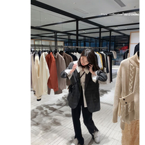 Independent bug silhouette suit design sense classic commuter plaid herringbone wool temperament suit Korean coat