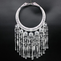 Yunnan ethnic style Miao and Dong silver jewelry accessories stage performance holiday wearing Miao silver seven string collars