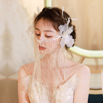 Bride Princess Cover Accessories Accessories White Half Face New Meritocracy Photo Super Fairy silk-spun sunoodles curtain