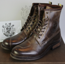 (Shadow motorcycle)Revit RODEO coffee vintage motorcycle motorcycle casual leather high-top riding boots shoes