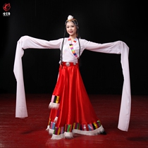 Smoke cloud dance Tibetan Tibetan style Tibetan dance square dance female dance performance performance skirt dress dress