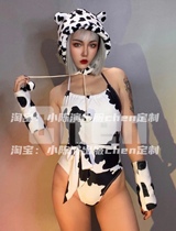 Cow animal conjoined headgear gloves hip-hop sexy theme DJ tour interactive gogo party theme costume