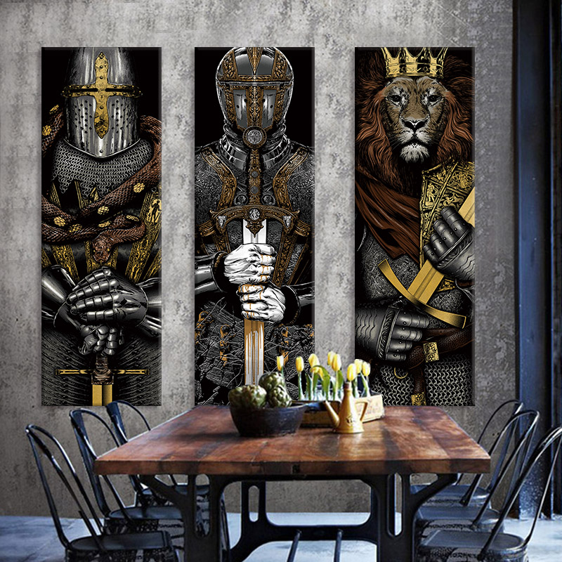[$43.90] Bateho Knight Return Industrial Style Loft Decorative Painting