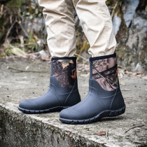 Rain Boots mens fashion water boots rubber water shoes camouflage outdoor rain boots fishing rain boots waterproof overshoes rubber boots