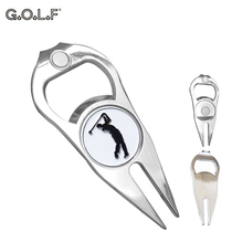 Golf Gelingfork corkscrew 6 in 1 multifunctional ball fork with Mark fairway repair turf ball mark