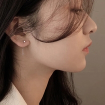s925 silver small block ear line small earlobes suitable for earrings female temperament net red minima about sleeping without picking up the ear nails