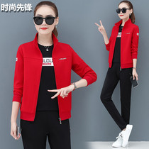 361 sports set women spring and autumn 2021 New Jordano Red fashion plus size casual wear three sets