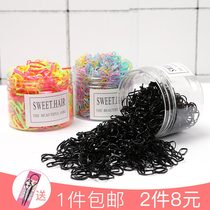 Korean childrens rubber band hair ring does not hurt the hair Baby disposable rubber band Candy color strong pull continuous small leather ring