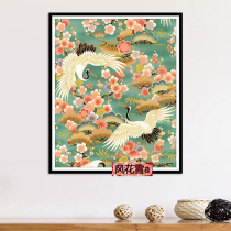 Super clear color cross stitch re drawing drawing source file crane Xiangyun 250 305