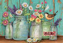 Super clear color cross stitch re drawing drawing source file bottle flower with bird 330 227