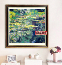 Super clear color cross stitch heavy drawing paper source file Oil painting Monet water lilies 350 350