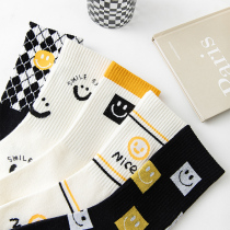2 Double loaded black and white smiley face student movement tide models ~