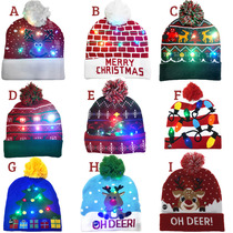 ON SALE 2022 New Year LED Knitted Christmas Hat Beanie Ligh