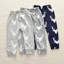 Boys bloomers Harlan 3-year-old double other long-sleeved Hara solid color suspenders three-piece set