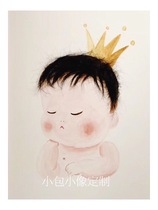 (Small bag small image) baby fetal hair painting watercolor pure hand-painted custom non-fetal brush