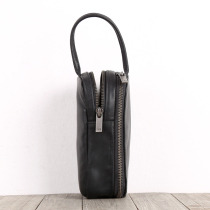 Handmade Original Head Layer Bull Leather Hand Grab Bag Genuine Leather Soft Leather Bag Wallet Handbag Mobile Phone Containing Bag Hand Carrying Bag