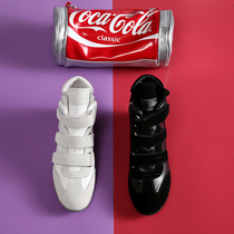 White high-top shoes women 2021 new autumn winter Velcro Inside Sports Leisure leather small white shoes plus Velvet