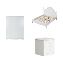 Palm Pearl home pastoral style Board Wood combined with bedroom four-piece set (big bed bedside table * 2 four-door