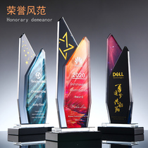  Creative high-end crystal trophy custom glass custom honor new creative color printing teachers Day souvenir products