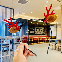 Adult Children Christmas Ornaments Cards Cute Elk Antlers Head Accessories Hair Clip Hat Hair hoops Hair Accessories Dress Dress