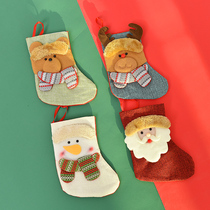 Christmas Socks Gift Bag Snowman Deer Placement Decoration Trumpet Santa Decorative Socks Gift Socks Candy Bag