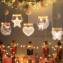 Star lights Valentines Day Tanabata room decorations Girl bedroom warm net red window decoration Night lights hanging lights