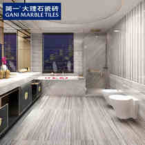 Jane one marble tile INS Wind floor tiles Blue golden sand toilet imitation wood grain brick background wall living room floor tiles