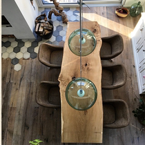 American whole board conference table log board loft Industrial Wind desk long strip large class desk natural side boss table