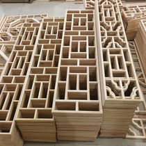 Antique door and window solid wooden pattern hollowed Chinese Dongyang wooden carving window porch screen partition of living room grille customization