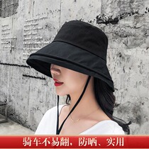 Fishermans hat female electric car summer riding sunscreen blowing sun hat windproof UV protection big brimmed sun hat