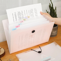 a4 folder multi-layer students with transparent inserts cute Korean test paper finishing artifact students high school book clip classification test paper clip paper pregnancy examination birth inspection data book storage bag organ bag