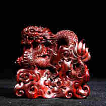 Indian small leaf red sandalwood Hunan worker handmade mahogany carving Dragon Wen play Chinese home furnishings crafts