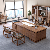 New Chinese style big desk Supervisor desk High-end boss desk President desk Chairmans desk Solid wood furniture spot