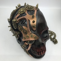 Creative design personality gift metal punk style three-dimensional leather plastic real skull skull and other than skull cover head layer cowhide