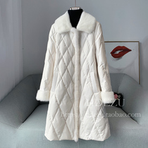 High quality light and high grade mink fur fur down jacket womens long white duck down coat coat to keep warm winter