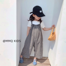 Mai Mai Qiu girls plaid pants 2021 summer new Korean loose thin baby casual pants